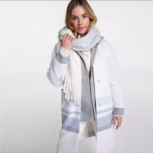 CALIA Women's Luxe Scarf NEW Grey Stripe